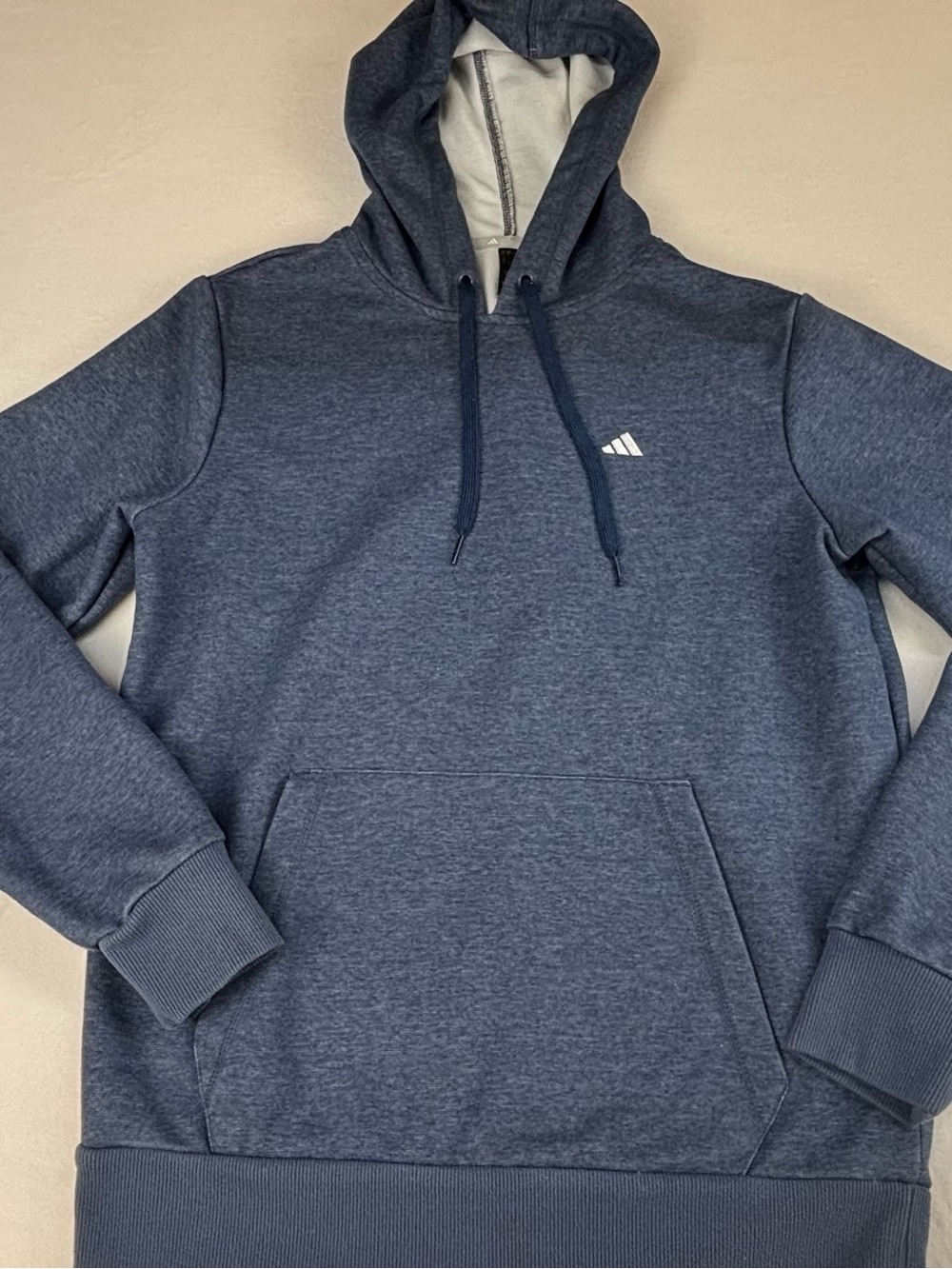 adidas Navy Blue Pullover Hoodie with Logo